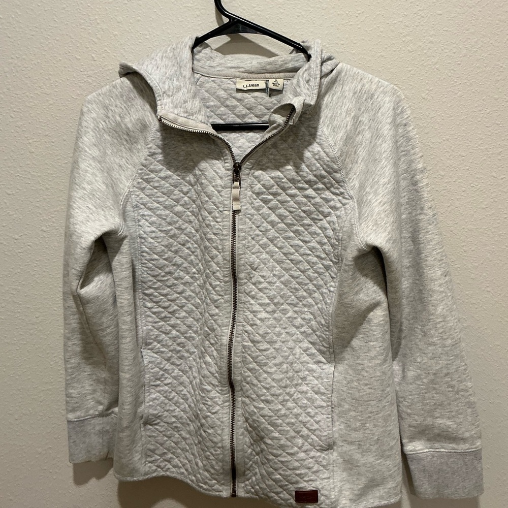 L.L. Bean Light Gray Quilted Kids Jacket